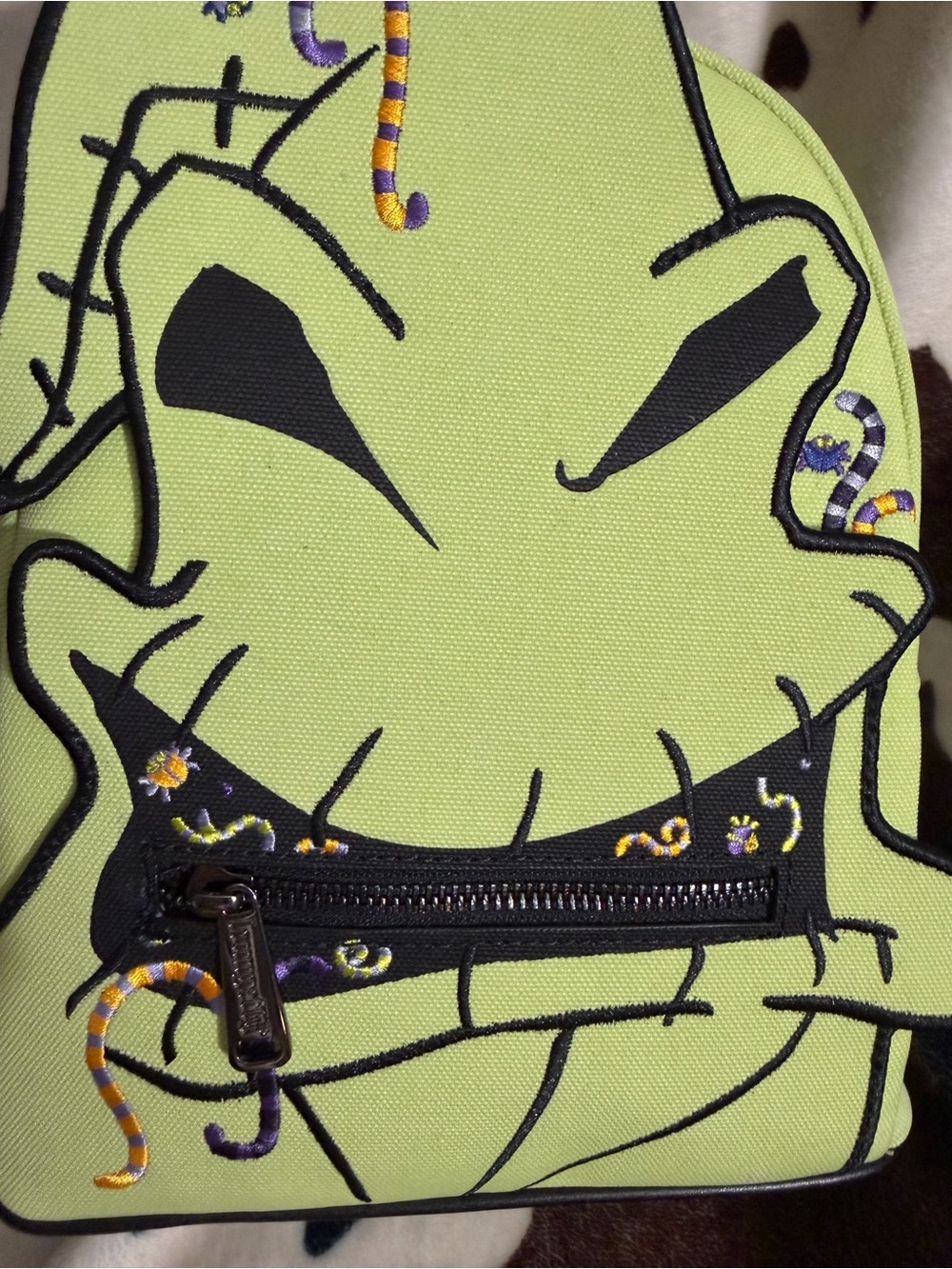 Lime Green Cartoon Face Women’s Backpack